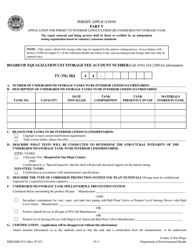 Document preview: Form HM-9315 Part V Application for Permit to Interior Line/Coat/Repair Underground Storage Tank - County of San Diego, California