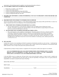 Form HM-9315 Part V Application for Permit to Interior Line/Coat/Repair Underground Storage Tank - County of San Diego, California, Page 2