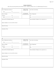 Form AO78 Application for Employment, Page 3