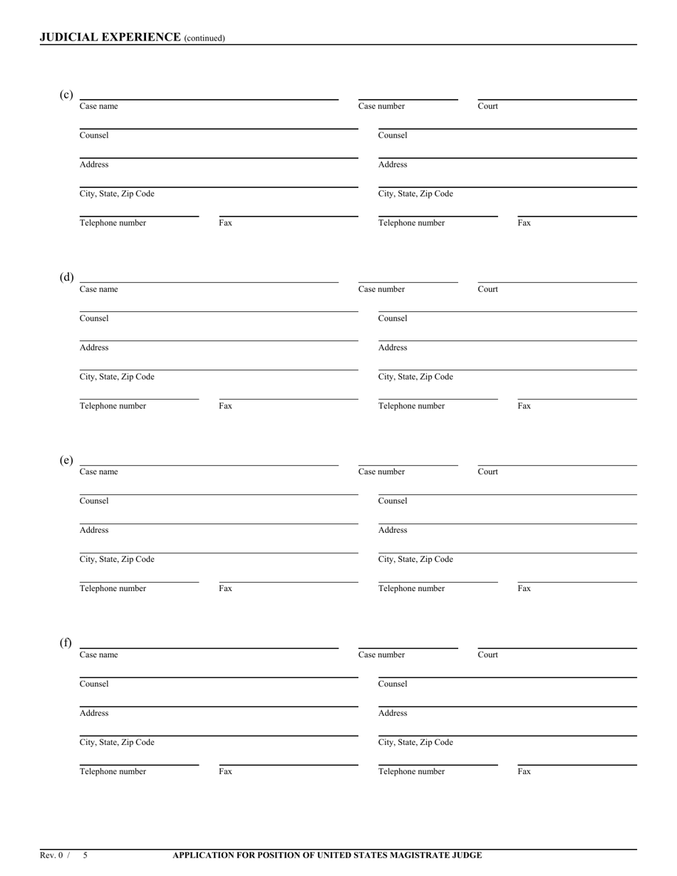 Application for Position of United States Magistrate Judge - California, Page 10