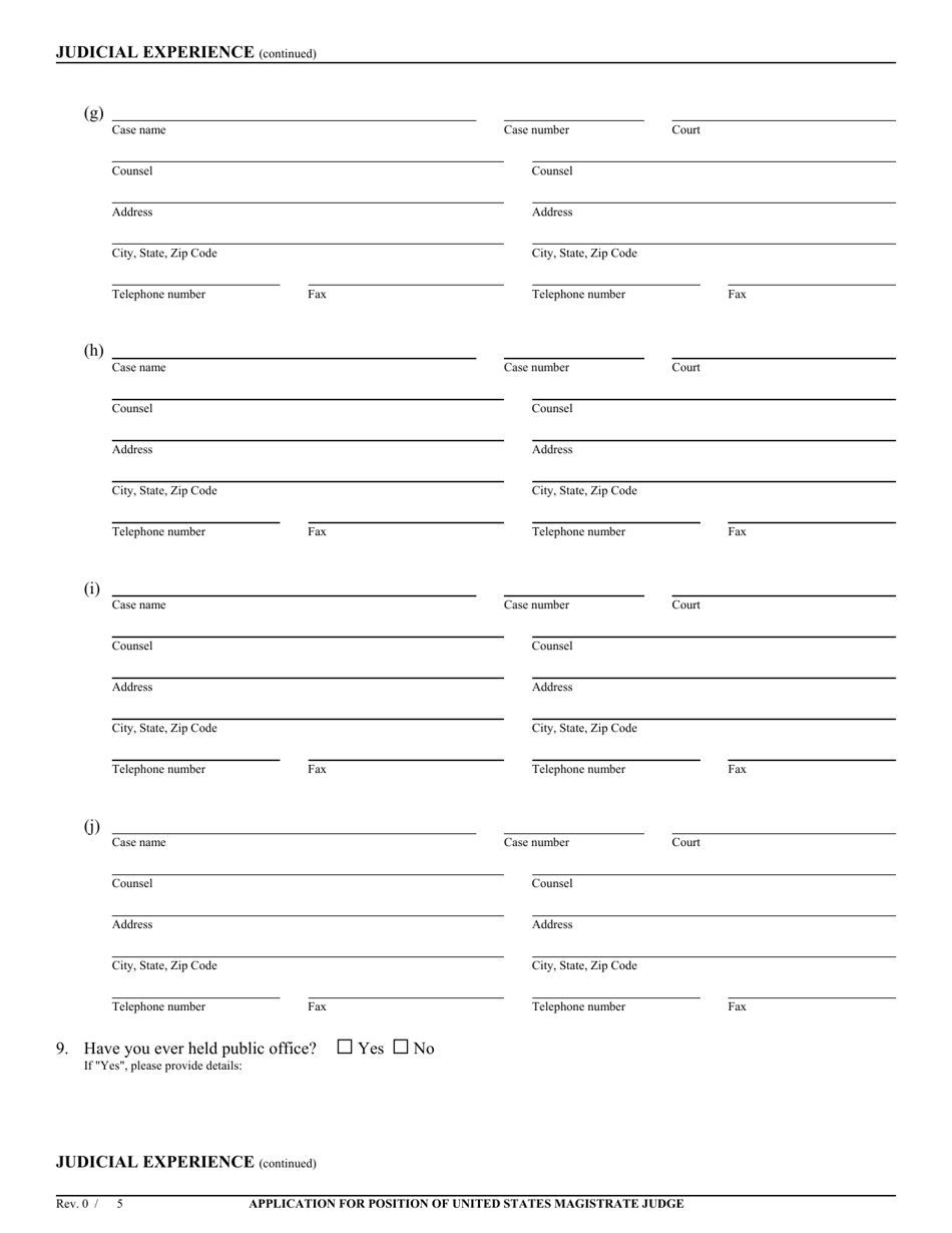 Application for Position of United States Magistrate Judge - California, Page 11