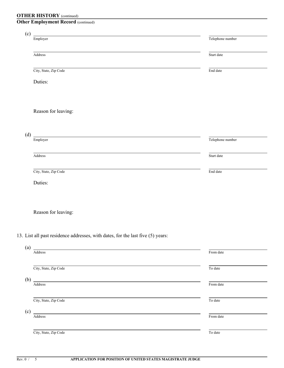 Application for Position of United States Magistrate Judge - California, Page 13
