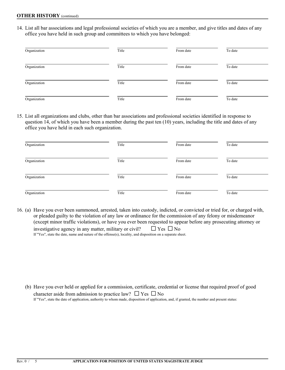 Application for Position of United States Magistrate Judge - California, Page 14