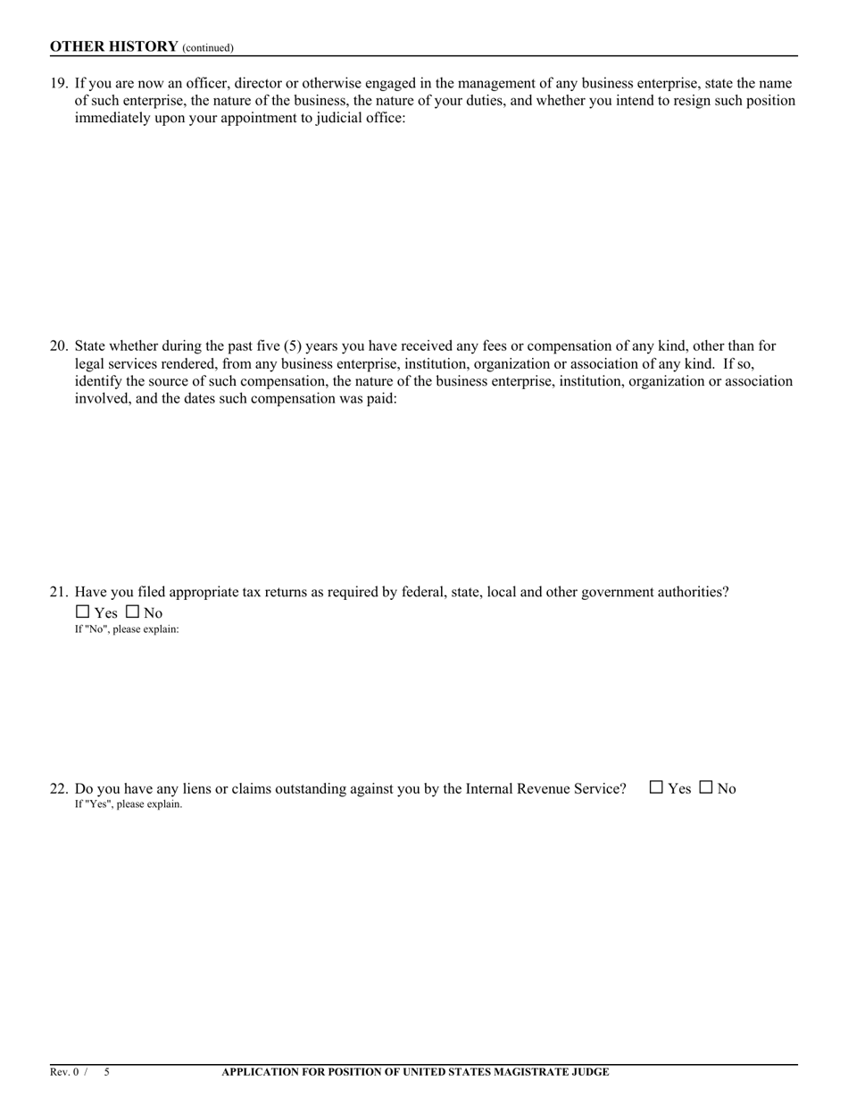 Application for Position of United States Magistrate Judge - California, Page 18