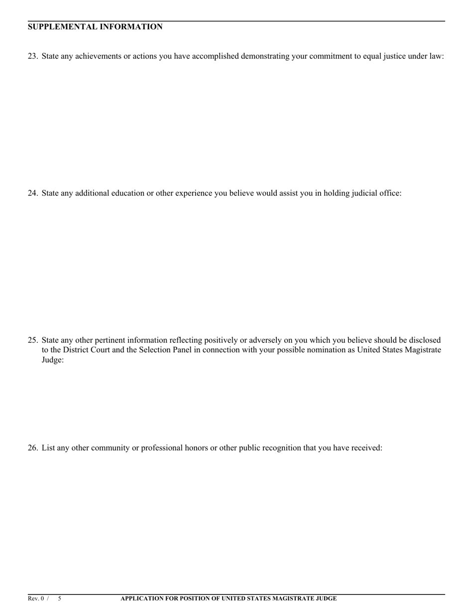Application for Position of United States Magistrate Judge - California, Page 19