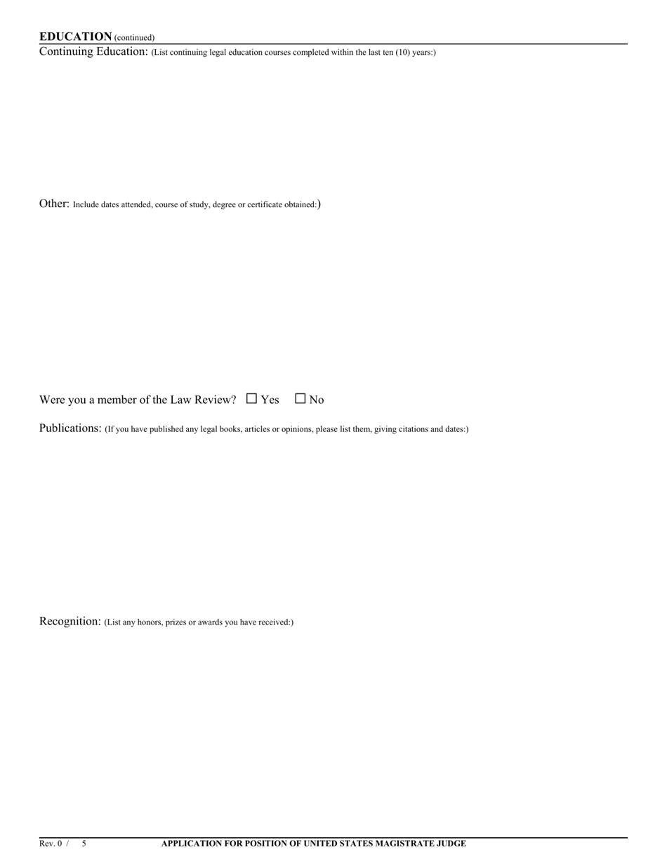 Application for Position of United States Magistrate Judge - California, Page 3