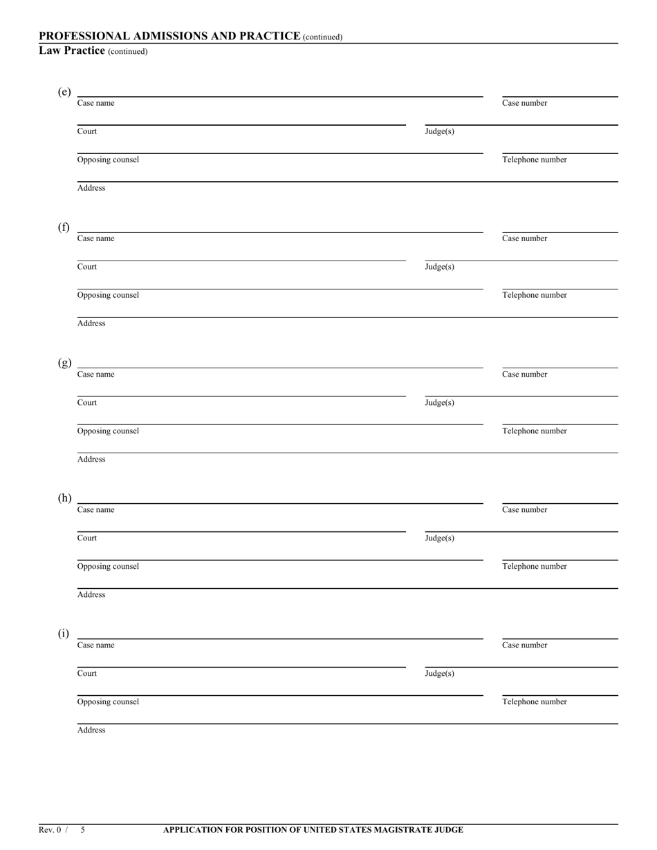 Application for Position of United States Magistrate Judge - California, Page 8