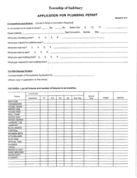 Application for Plumbing Permit - Sadsbury Township, Pennsylvania, Page 2