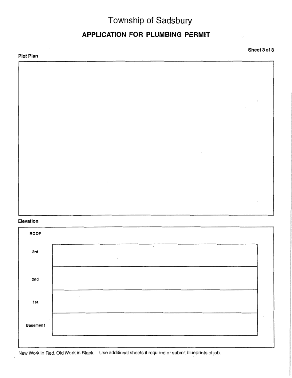 Application for Plumbing Permit - Sadsbury Township, Pennsylvania, Page 3