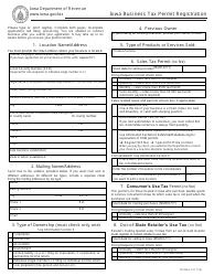 Form 78-005a &quot;Business Tax Permit Registration&quot; - Iowa