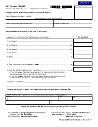 Form OR-WR Oregon Annual Withholding Tax Reconciliation Report - Oregon