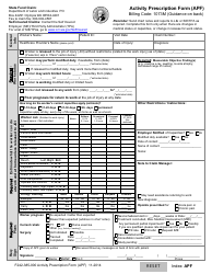 Form F242-385-000 Activity Prescription Form (Apf) - Washington