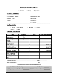 Document preview: Payroll/Status Change Form