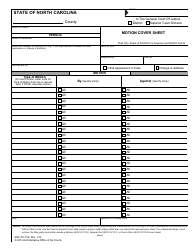 Document preview: Form AOC-CV-752 Motion Cover Sheet - North Carolina