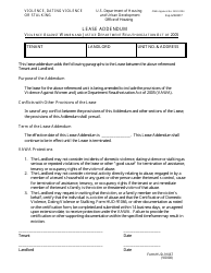Document preview: Form HUD-91067 Lease Addendum - Violence Against Women and Justice Department Reauthorization Act of 2005