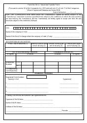 Securities Transfer Form - India