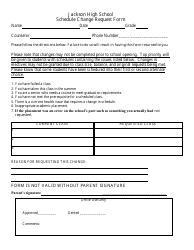 Document preview: Class Schedule Change Request Form - Jackson High School