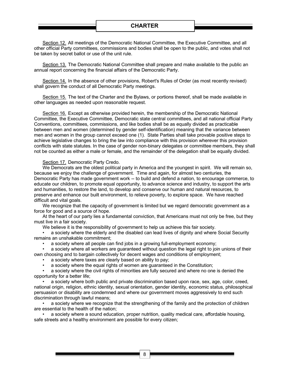 The Charter  the Bylaws of the Democratic Party of the United States - the Democratic National Committee, Page 10