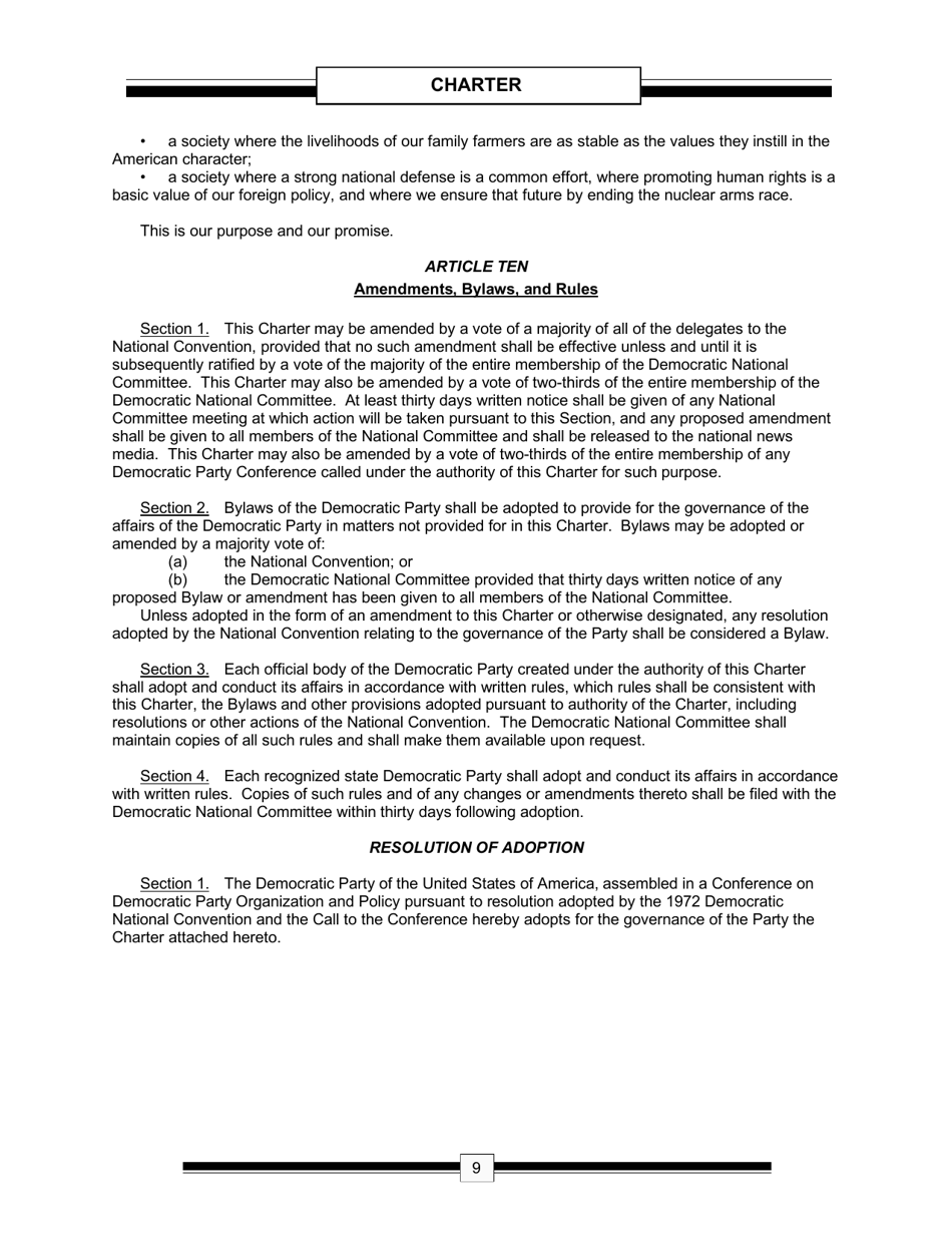 The Charter  the Bylaws of the Democratic Party of the United States - the Democratic National Committee, Page 11