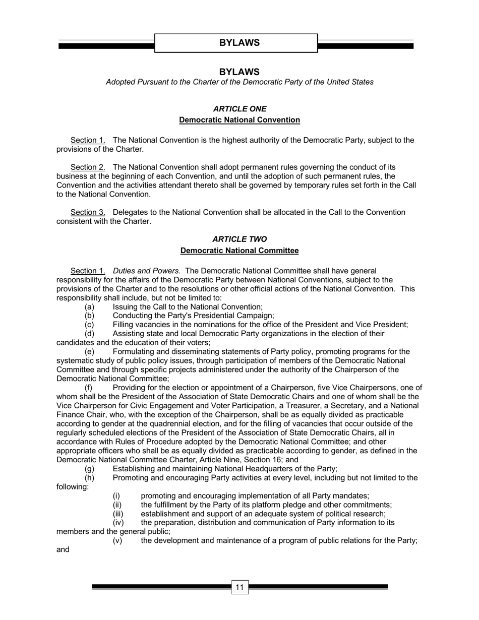 The Charter  the Bylaws of the Democratic Party of the United States - the Democratic National Committee, Page 13