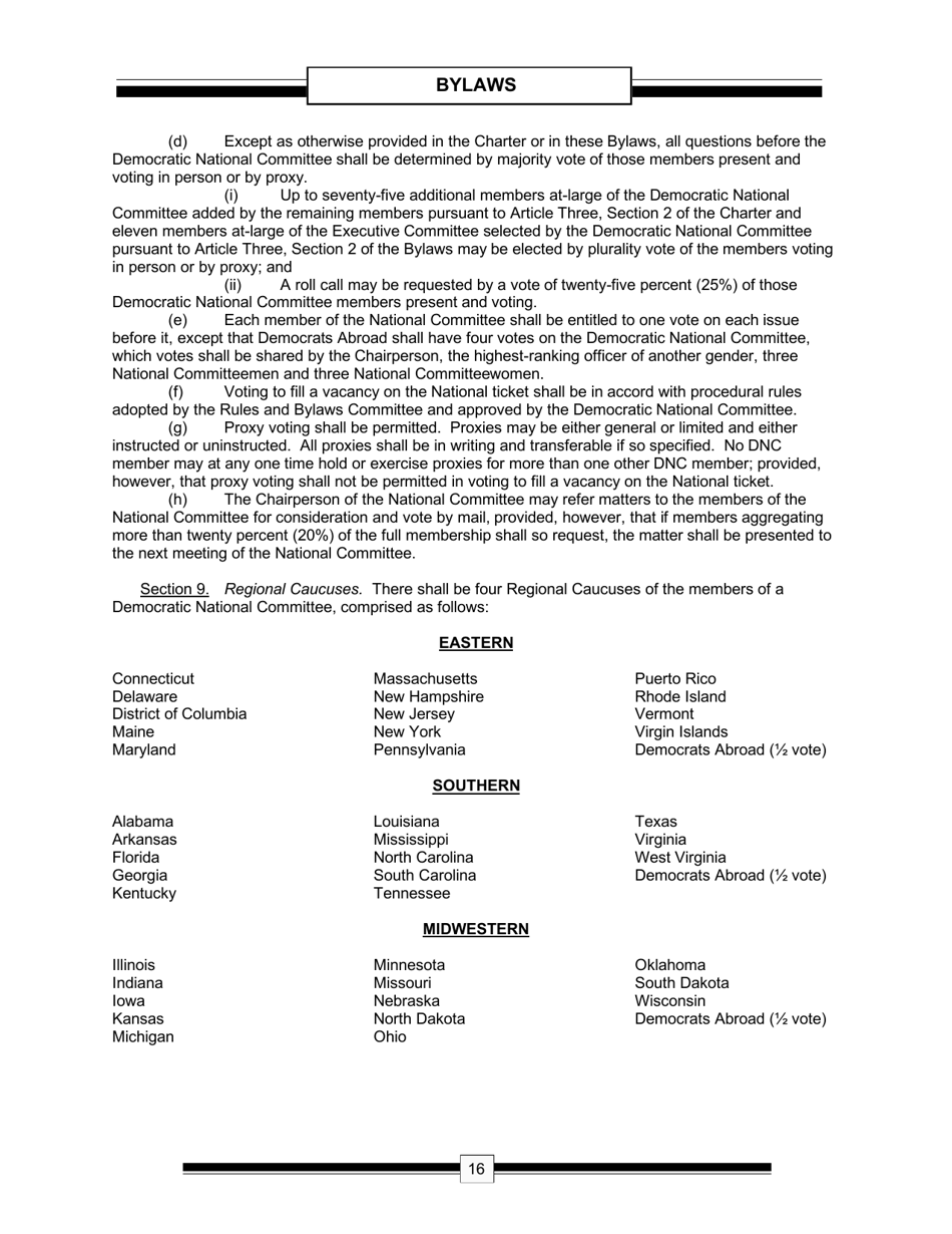 The Charter  the Bylaws of the Democratic Party of the United States - the Democratic National Committee, Page 18