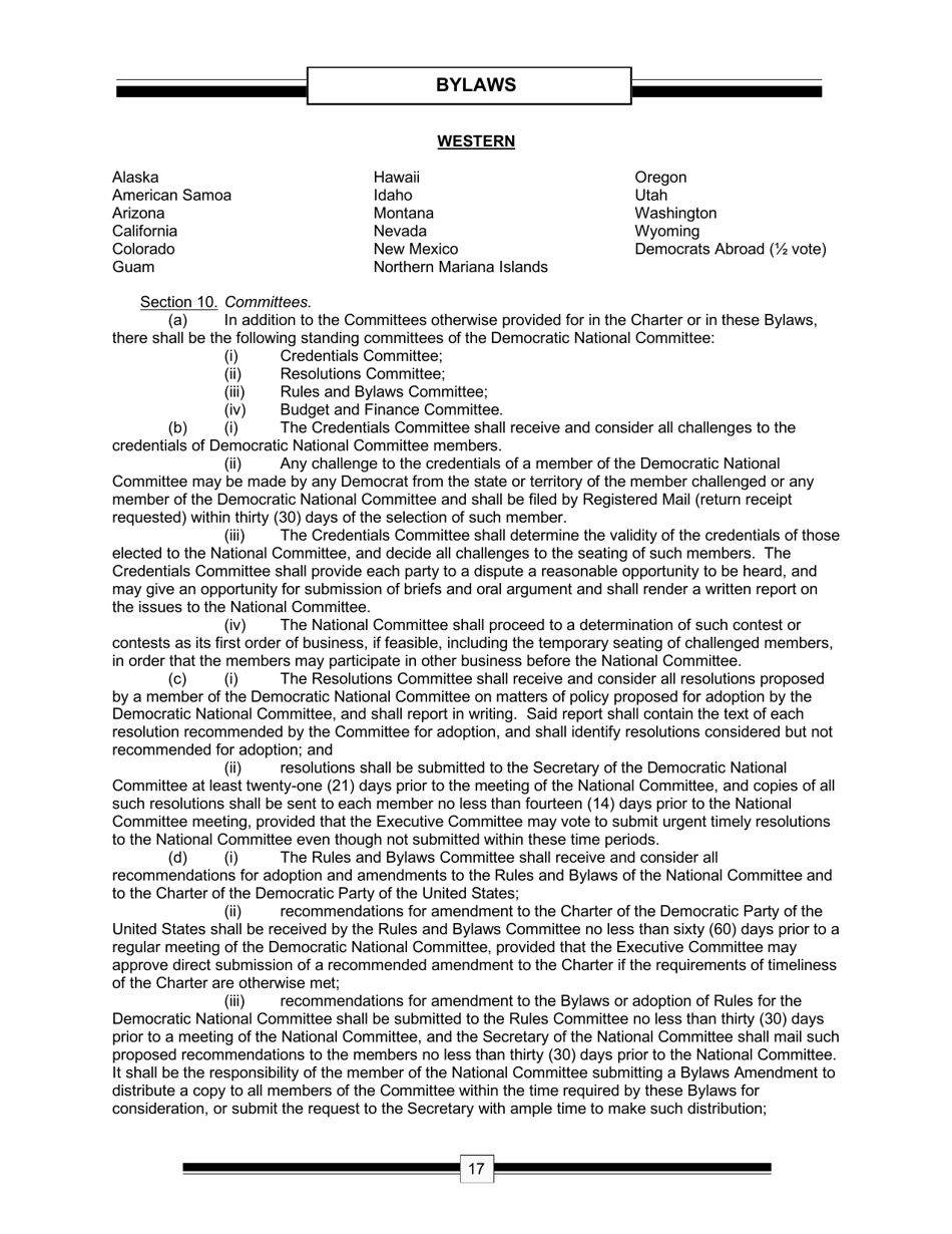 The Charter  the Bylaws of the Democratic Party of the United States - the Democratic National Committee, Page 19