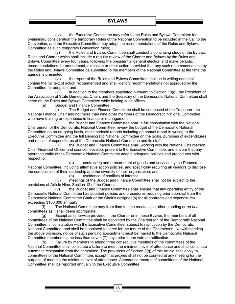 The Charter  the Bylaws of the Democratic Party of the United States - the Democratic National Committee, Page 20