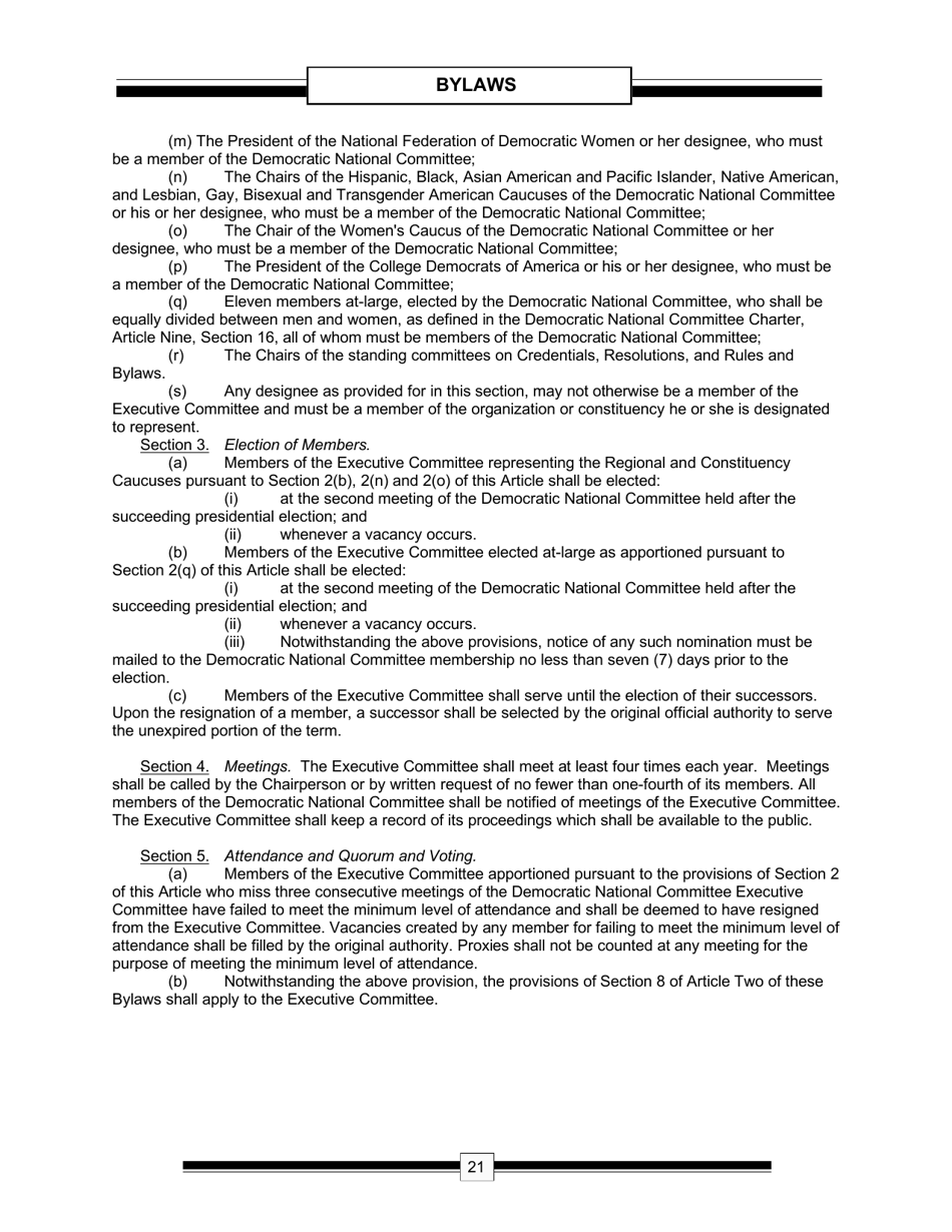 The Charter  the Bylaws of the Democratic Party of the United States - the Democratic National Committee, Page 23