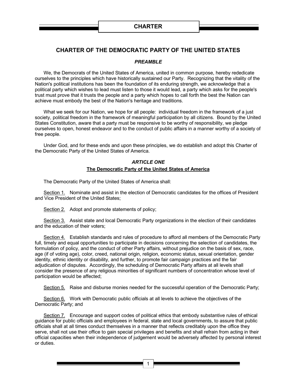 The Charter  the Bylaws of the Democratic Party of the United States - the Democratic National Committee, Page 3
