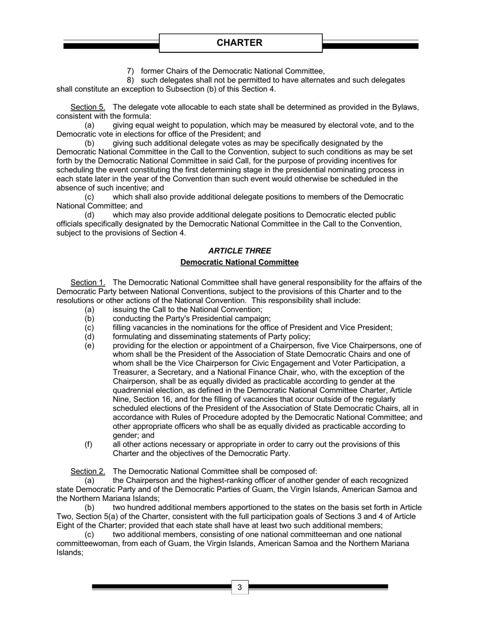 The Charter  the Bylaws of the Democratic Party of the United States - the Democratic National Committee, Page 5