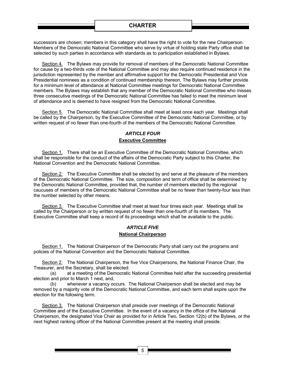 The Charter  the Bylaws of the Democratic Party of the United States - the Democratic National Committee, Page 7