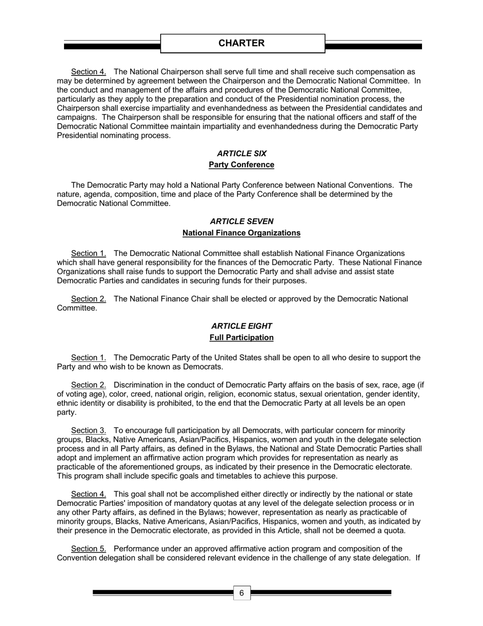 The Charter  the Bylaws of the Democratic Party of the United States - the Democratic National Committee, Page 8