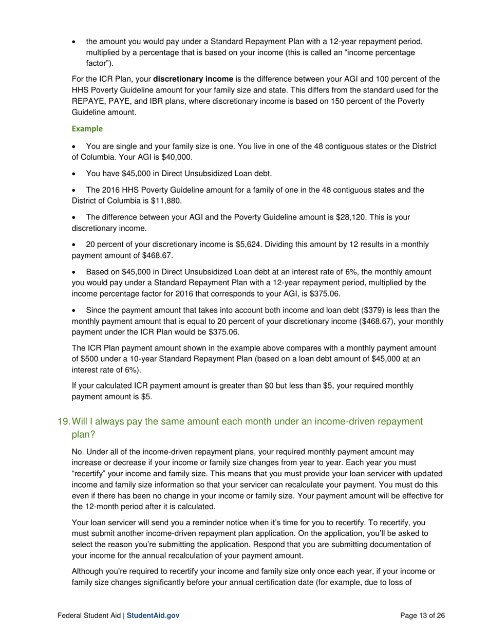Income-Driven Repayment Plans: Questions and Answers, Page 13