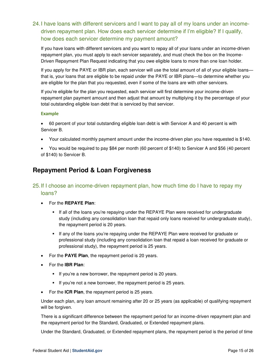 Income-Driven Repayment Plans: Questions and Answers, Page 15