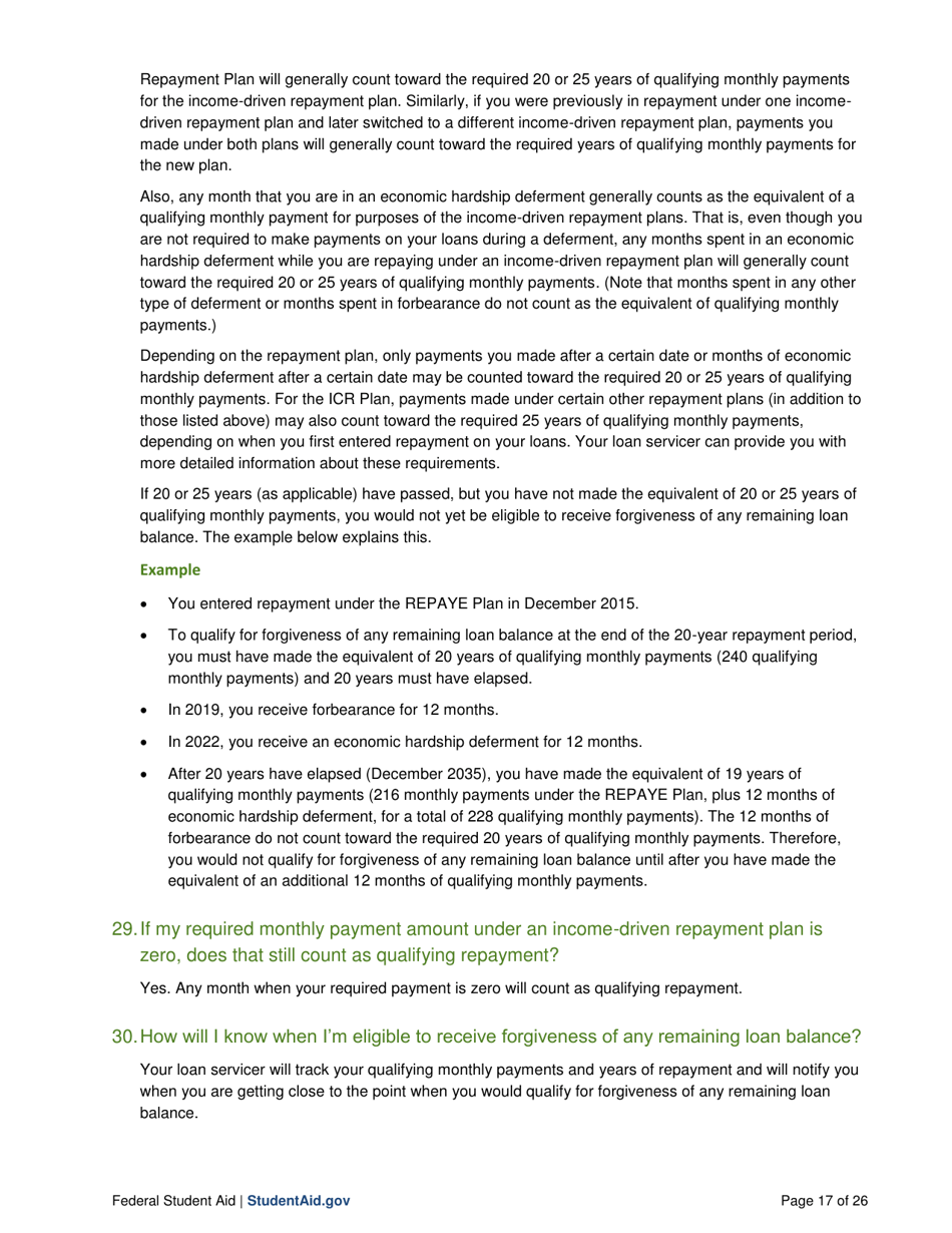 Income-Driven Repayment Plans: Questions and Answers, Page 17