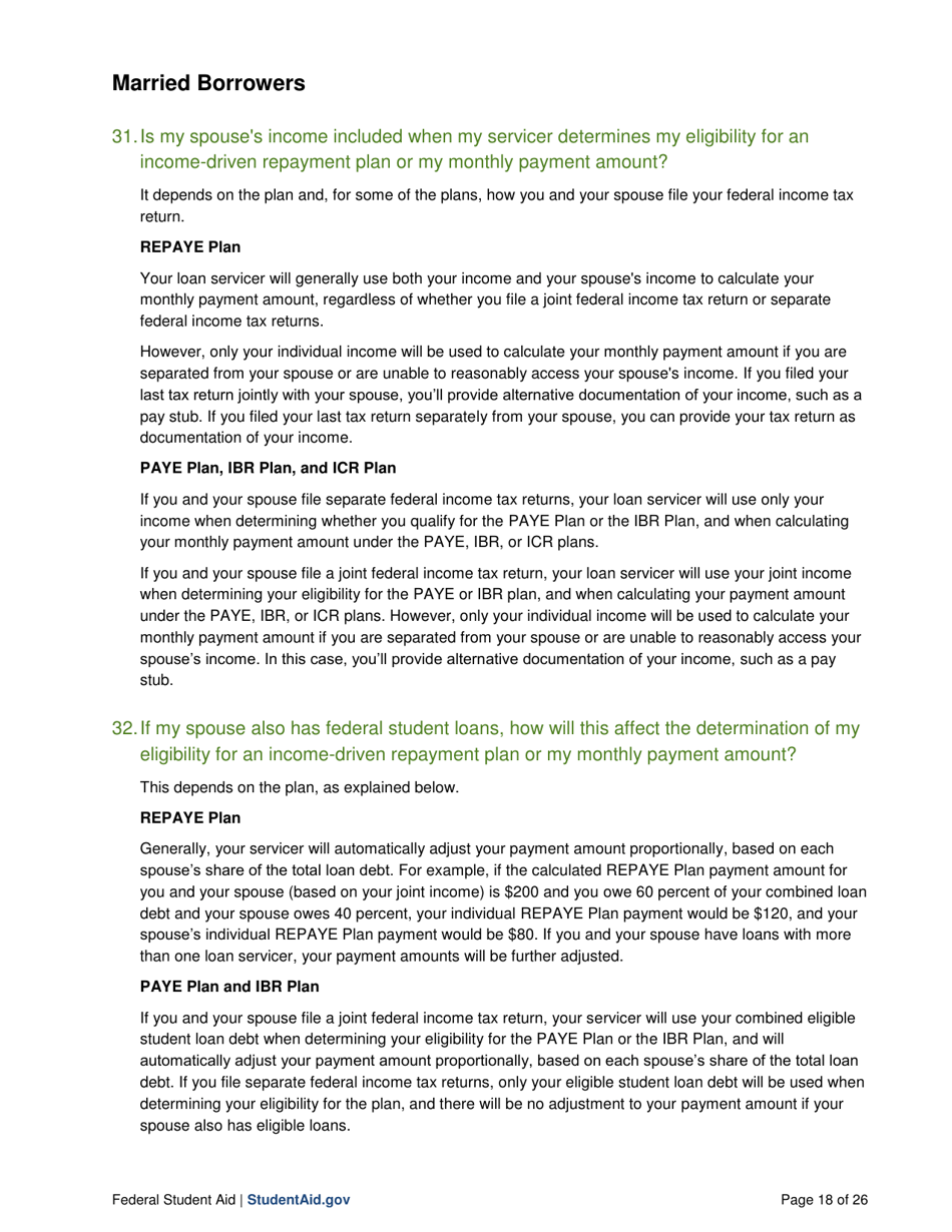 Income-Driven Repayment Plans: Questions and Answers, Page 18