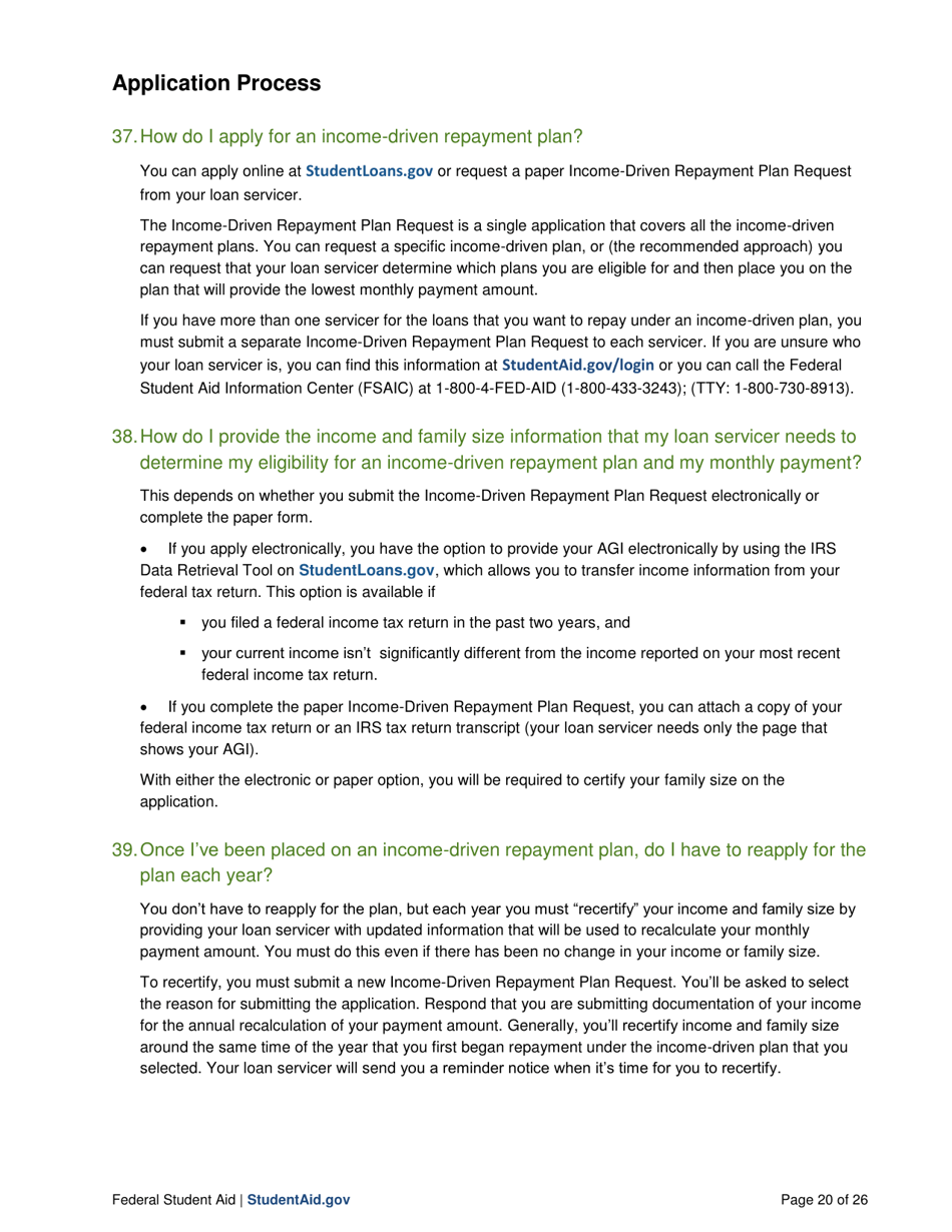 Income-Driven Repayment Plans: Questions and Answers, Page 20