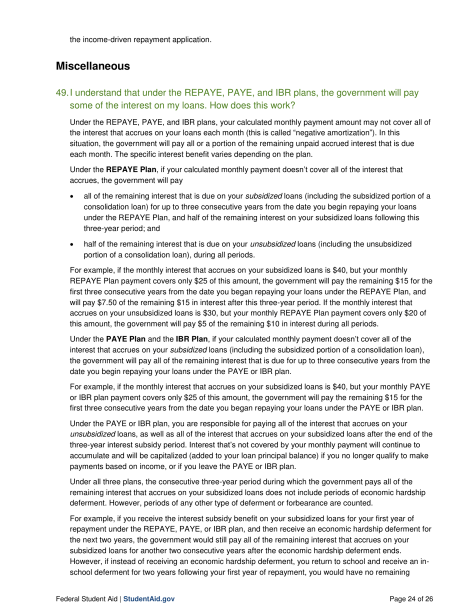 Income-Driven Repayment Plans: Questions and Answers, Page 24