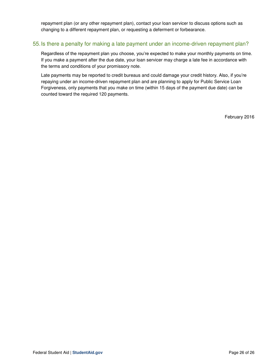 Income-Driven Repayment Plans: Questions and Answers, Page 26