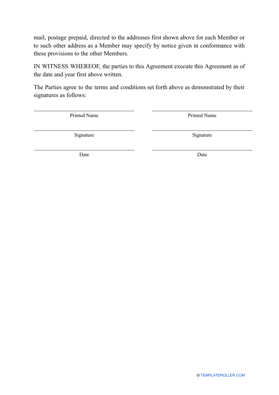 Iowa Multi Member Llc Operating Agreement Template Download Printable Pdf Templateroller 1659