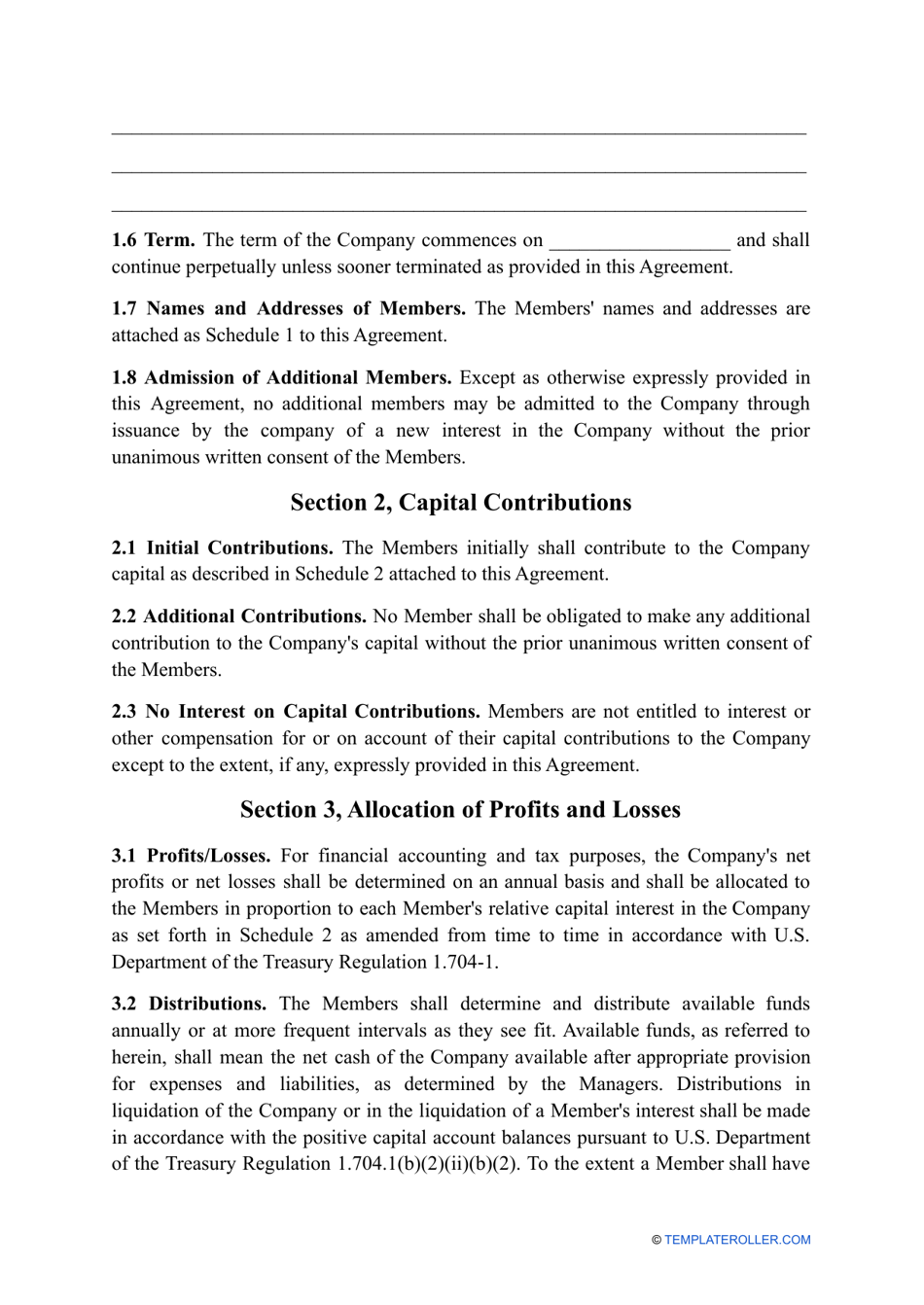 Multi-Member LLC Operating Agreement Template - Oklahoma, Page 2
