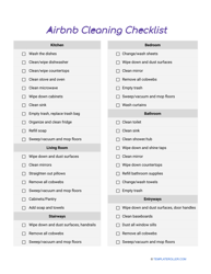 Document preview: Airbnb Cleaning Checklist Template