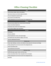&quot;Office Cleaning Checklist Template&quot;