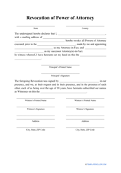 Document preview: Revocation of Power of Attorney Template