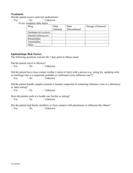Swine Influenza Case Report Form, Page 4
