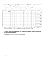 Swine Influenza Case Report Form, Page 5