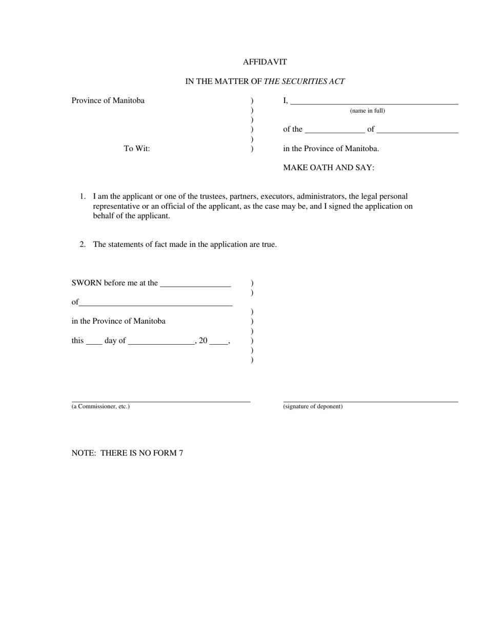 Form 6 Application for Recognition as an Exempt Purchaser Under Clause 19(1)(C) of the Act - Manitoba, Canada, Page 3