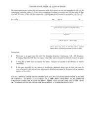 Form 23 Notice of Intention to Trade in a Security Under Clause 91(A) or 91(B) of the Securities Regulation - Manitoba, Canada, Page 2