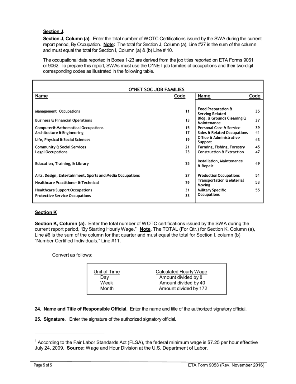 ETA Form 9058 Wotc Certification Workload and Characteristics of Certified Individual - Report 1, Page 5