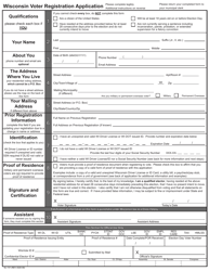 Form EL-131 Wisconsin Voter Registration Application - Wisconsin